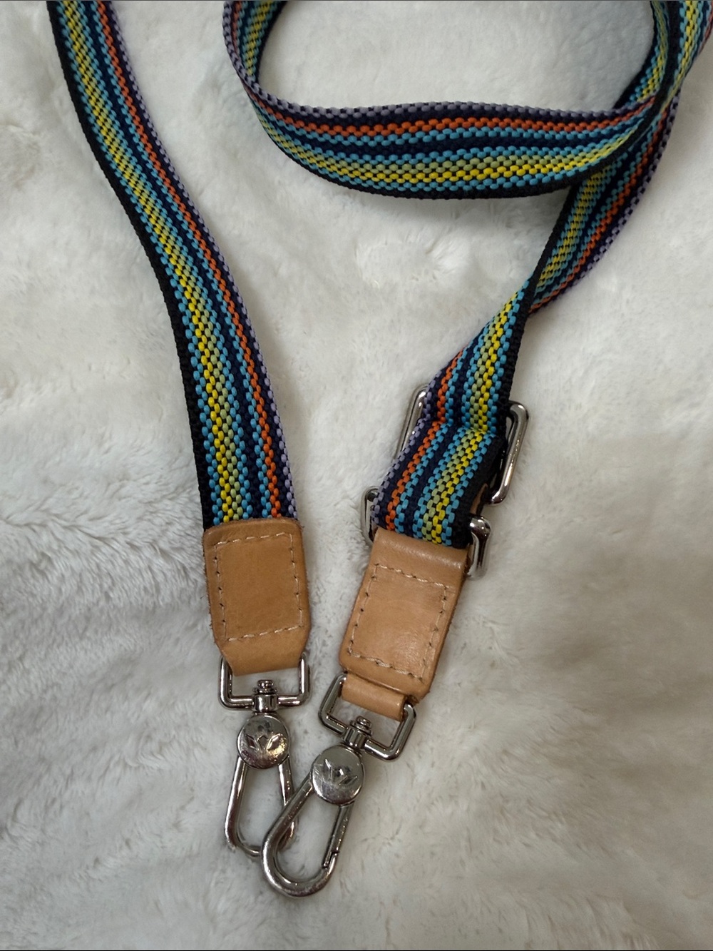 Consuela Multicolor Woven Strap with Tan Leather Ends - Picture 3 of 3